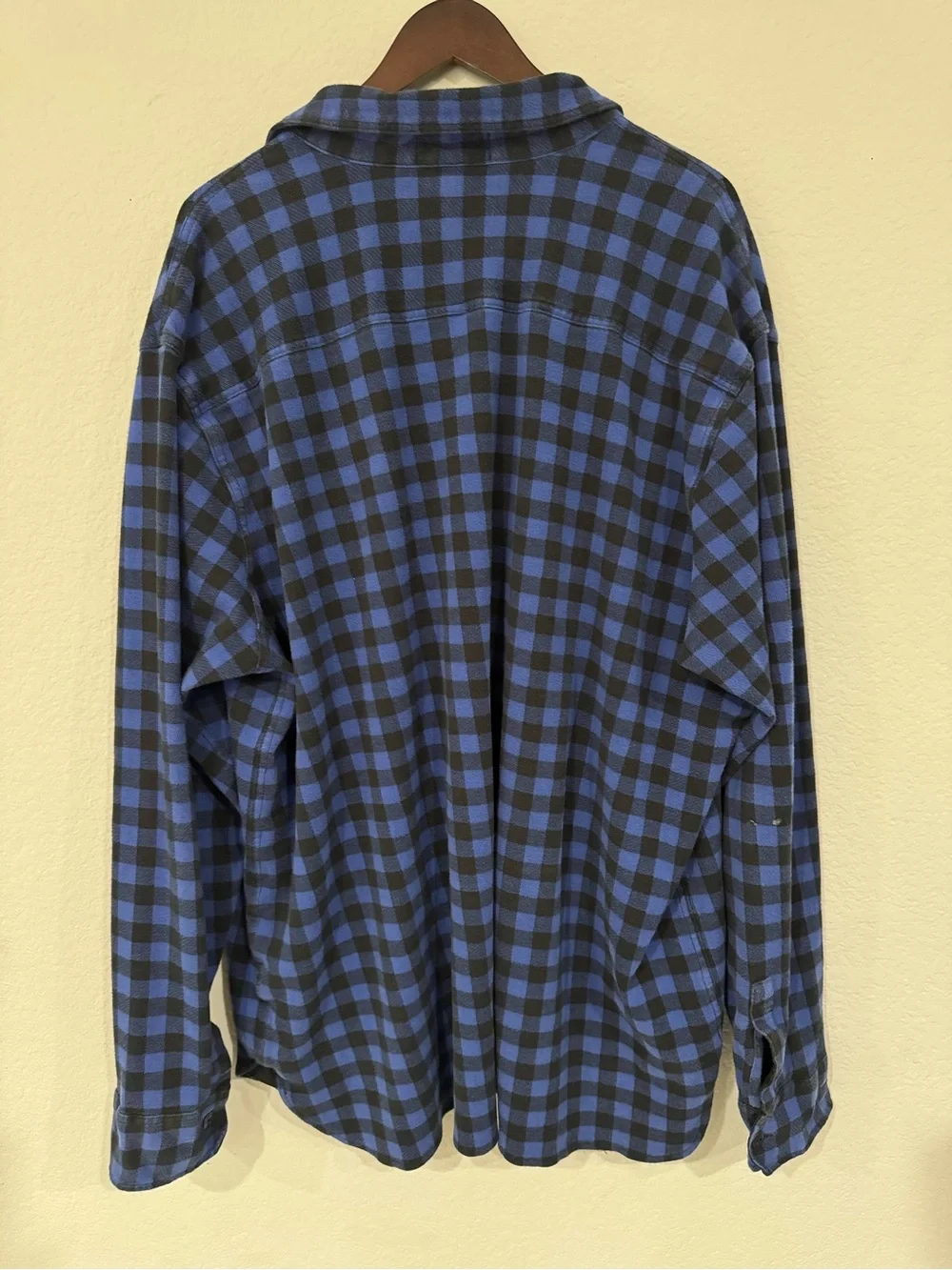 Vintage Polo Ralph Lauren Half Button Flannel Pullover Blue Plaid Mens Size 3XLT